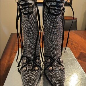 Elegant Black and Silver Women's Boots